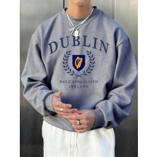 Dublin Irlanda Mektup Desen Sonbahar Erkekler Kazak Moda Bisiklet Yaka Kazak Hip Hop Giysiler