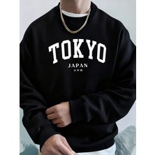 Tokyo Japonya Mektup Baskılı Kapüşonlu Üstler Erkek Yumuşak Moda Giysileri Spor Polar Sokak G