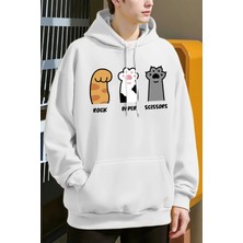 Taş Kağıt Makas Kedi Pençeleri Tasarım Erkekler Hoody Cep Rahat Kapüşonlular Moda Sonbahar Ka