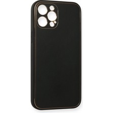 Olinea Newface Iphone 12 Kılıf Coco Deri Silikon Kapak - Siyah