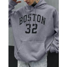 Boston Numarası 32 Desen Erkekler Hoody Cep Büyük Boy Hoodie Hip Hop Moda Giysiler Sonbahar R