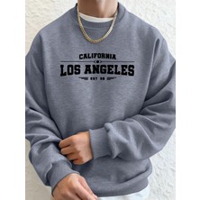 Kaliforniya Los Angeles Sanatsal Harf Desenli Erkek Sonbahar Günlük Kapüşonlu Üst Moda Sıcak