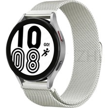 Starseven Newface Galaxy Watch 4 Metal Mıknatıslı Kordon - Gümüş