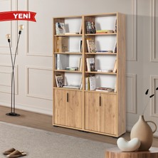 EVMO Home 8205 Evm Kitaplık , 4 Kapaklı , 12 Bölmeli , 10 Raflı , Sepet