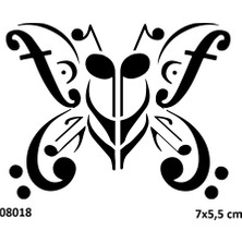 Airbrush Tattoo Kelebek Nota Yapışkanlı Stencil Süsleme ve Boyama Kalıbı Stencil Kalıp