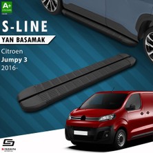 Universal S-Dizayn Citroen Jumpy 3 Uzun Şase S-Line Siyah Yan Basamak 243 cm 2016 Üzeri A+ Kalite