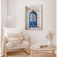 Pam Studio Islami Mimari Temalı Tekli Duvar Tablosu Mavi Kapı Tasarım