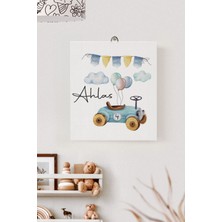 Lilabio Isme Özel Çocuk Odası Kanvas Tablo Araba (17X21 Cm)