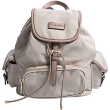 Silver & Polo Silver Polo Bej - Kum Saten Kadın Sırt Çantası SP1207