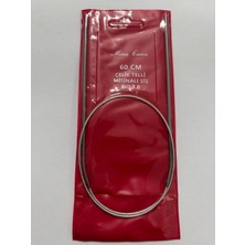 Boncukcu Abla Çelik Telli Misinalı Şiş 3 mm Titanyum 60 cm