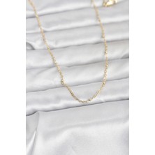 Mustran cm 14K Gold Renk Burgu Model 60 cm Kadın Kolye