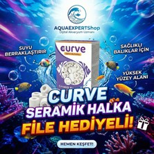 Curve Akvaryum Seramik Halka - Aktif Temizlik - Filtre Hediyeli - 350 gr
