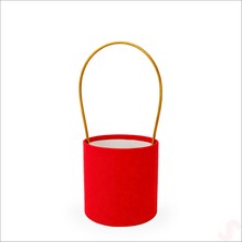 Süsle Bebek ve Parti Hortum Saplı Kırmızı Kadife Kutu Küçük Boy - 12 cm