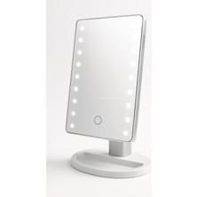 Hype Store LED Işıklı Makyaj Aynası Dokunmatik 3 Işık Modlu Ayarlanabilir Oynar Başlıklı Masa Üstü Ayna Beyaz I