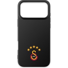 iPhone 17 Pro Uyumlu Galatasaray 5 Yıldız Arma Siyah Silikon Lisanslı Telefon Kılıfı