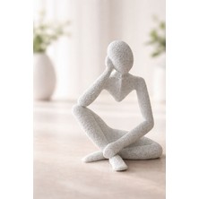 MisterionStudio Mermer Desenli Dekoratif Düşünen Insan Figürü 3D Baskı Biblo 13 cm
