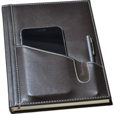 Hype Store 2k 5464 Ajanda/defter Tarihsiz 17X24 Çizgili 160 Yaprak Ivory Kağıt Telefon Kılıflı, Kahverengi