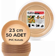 Hype Store Kanji 50 Adet Air Fryer Pişirme Kağıdı 23 cm – Tek Kullanımlık, Yapışmaz, Yağ Geçirmez, Yuvarlak Tab