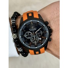 Ferro Turuncu Silikon Kordon Erkek Kol Saati FM11379DWT-ZL Fonksiyonları Aktif 3ATM Su Geçirmez