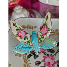 Manushum Kelebek Porselen Aksesuar-Bebe Mavi 1 Adet