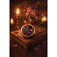 Seymen Bıçakçılık 1’li El Işlemeli Pirinç Kaplama Çift Taraflı Kompakt Cep Aynası – Vintage Tasarım, Hediyelik