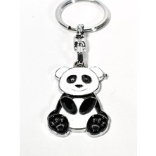Moncuk Design Panda Siyah ve Beyaz Metal Anahtarlık