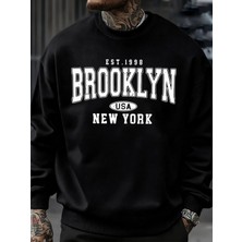 Brooklyn New York Abd Baskı Erkek Kazak Sokak Modası Kazaklar Polar Sonbahar Gevşek Üstler Ra