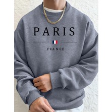 Paris Fransa Bayrağı Baskılı Erkek Kapüşonlu Üstleri Sonbahar Büyük Beden Sweatshirt Hip Hop