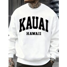 Kauai Hawaii Mektup Baskılar Erkek Kazak Moda Hip Hop Kazak Polar Büyük Boy Giysiler Sonbahar