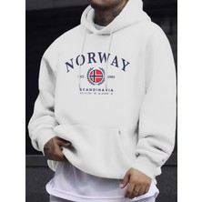 Norveç Iskandinavya Bayrağı Yaratıcı Baskılar Kazaklar Unisex Kalınlaşmak Tüm Maç Kapüşonlu Ü