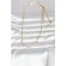 Bsre 14K Gold Renk Ince Ataç Zincir 60 cm Kadın Kolye (Cm)