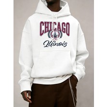 Chicago Luinois At 1837 Desen Erkekler Kapüşonlular Cep Retro Kazaklar Rahat Hip Hop Uzun Kol