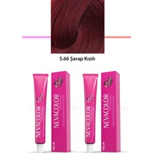ModaSize 2 Li Set Premium 5.66 Şarap Kızılı - Kalıcı Krem Saç Boyası 2 x 50 G Tüp