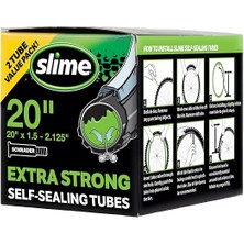 Slime 30075 Bisiklet Iç Lastik Delinme Sızdırmazlığı, Ekstra Güçlü, Kendinden Sızdırmazlık, Önleme ve Onarım, Schrader Valf, 50,8 cm x 1,50-5,4 Cm, Değer 2'li Paket