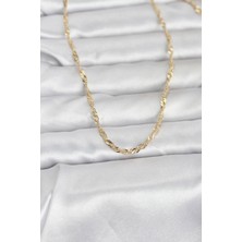 Mç Plus Erb cm 14K Gold Renk Burgu Yassı Model 60 cm Kadın Kolye