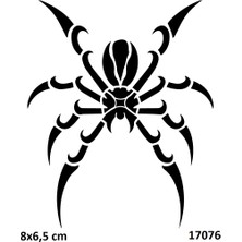 Airbrush Tattoo Tribal Örümcek Modeli Yapışkanlı Stencil Süsleme ve Boyama Kalıbı