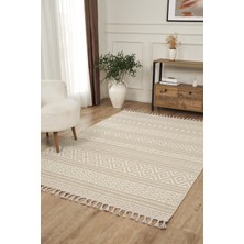 Konfor Halı Beverly 2213 Krem Halı Iskandinav Bukle Hav Toz Vermez Halı Yolluk Salon Koridor Oturma Odası Halısı