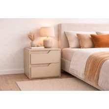 Alteks Dekor Modern 2 Çekmeceli Mdf Lam Komodin, Yatak Odası & Genç Odası & Ofis, Pürüzsüz Yüzey