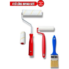 Trend Ak Home 4’lü Profesyonel Boyacı Seti | 15 cm Rulo + 10 cm Kadife Rulo + No:2 Kestirme Fırçası + 10 cm Mikrofiber Yedek Rulo