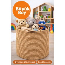 Çok Amaçlı Örgü Düzenleyici Sepet, Oyuncak Sepeti, Kirli Sepeti Bohem Dekorasyon Organizer Büyükboy