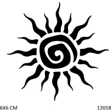 Airbrush Tattoo Çılgın Güneş Yapışkanlı Stencil Süsleme ve Boyama Kalıbı