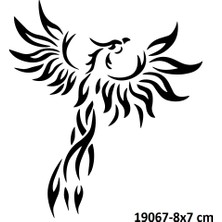 Airbrush Tattoo Süzülen Anka Kuşu Yapışkanlı Stencil Süsleme ve Boyama Kalıbı