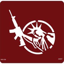 Airbrush Tattoo Özgürlük Heykeli Yapışkanlı Stencil Süsleme ve Boyama Kalıbı