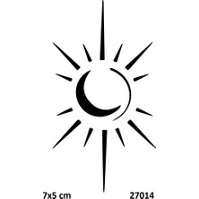 Airbrush Tattoo Ay Pusulası Yapışkanlı Stencil Süsleme ve Boyama Kalıbı