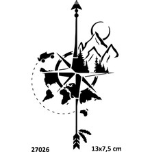 Airbrush Tattoo Pusula Seyyah Yapışkanlı Stencil Süsleme ve Boyama Kalıbı Stencil Kalıp