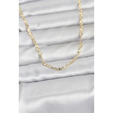 BT Teknik cm 14K Gold Renk Lazer Zincirli Model 60 cm Kadın Kolye