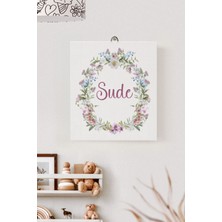 Lilabio Isme Özel Çocuk Odası Kanvas Tablo Çiçek (17X21 Cm)