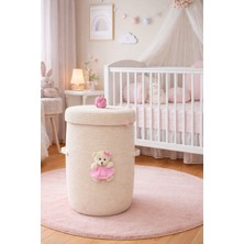 Bohema Home Ekru Büyük Boy Dekoratif Sepet Oyuncak Sepeti Çamaşır Sepeti Düzenleyici