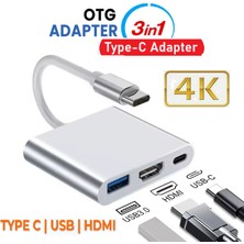 Anktek Type-C To Hdmı/ Usb3.0/ Type-C 3.1 (Pd Şarj) Çevirici Dönüştürücü 4K Notebook Macbook