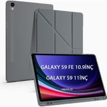 Hype Store Tab S9 Fe X510 X516 Için Kılıf Kalem Bölmeli Trifolding Case Koyu Gri
